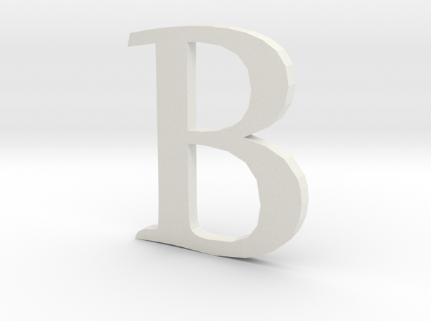 B (letters series) in White Natural Versatile Plastic