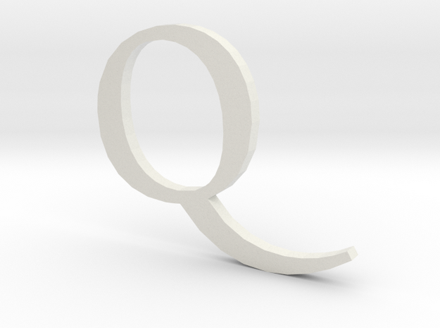 Q (letters series) in White Natural Versatile Plastic