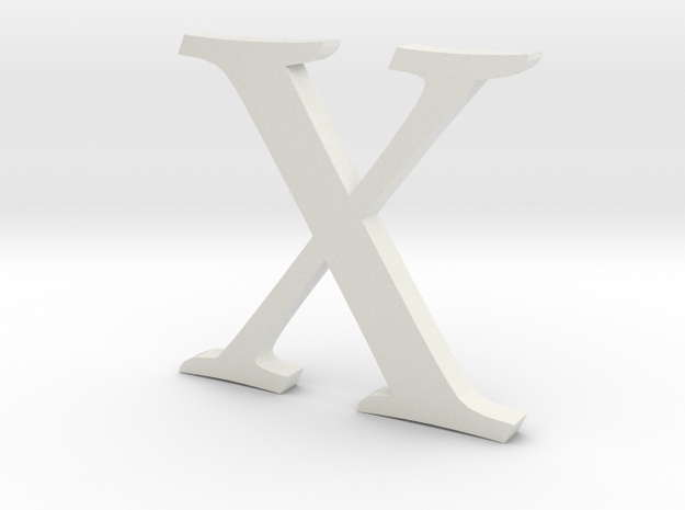 X (letters series) in White Natural Versatile Plastic