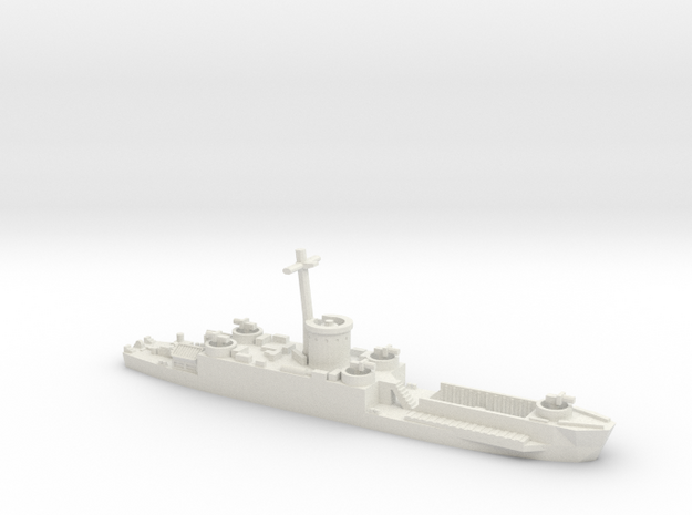 LCI(L) Late Forward Gun Tub 1/700 Scale in White Natural Versatile Plastic