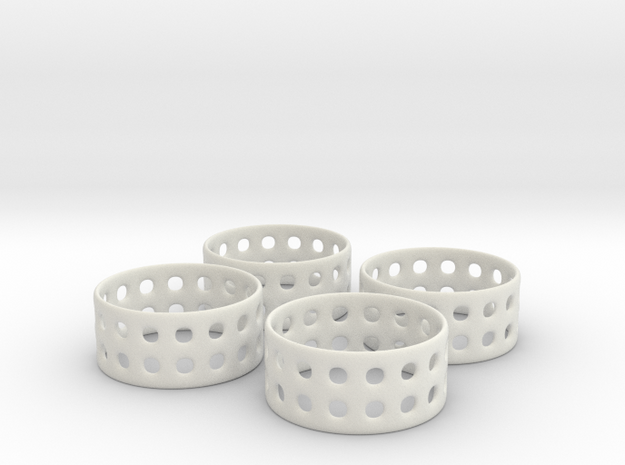 Double Bubble Napkin Rings (4) in White Natural Versatile Plastic