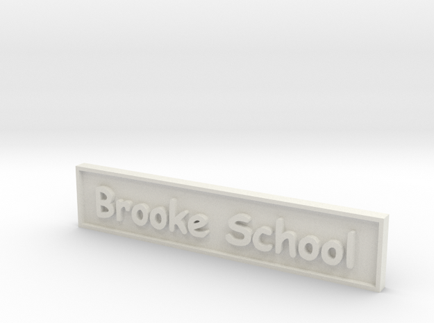 1:24 School Sign in White Natural Versatile Plastic