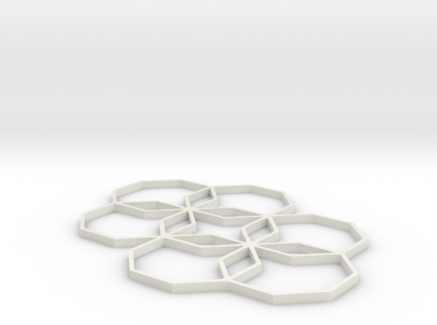 Octagon Star -  In:   3.5 w x 3.0 d x 0.1 h in White Natural Versatile Plastic
