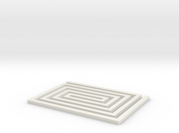 Spiral Rectangle  - 2 inch in White Natural Versatile Plastic