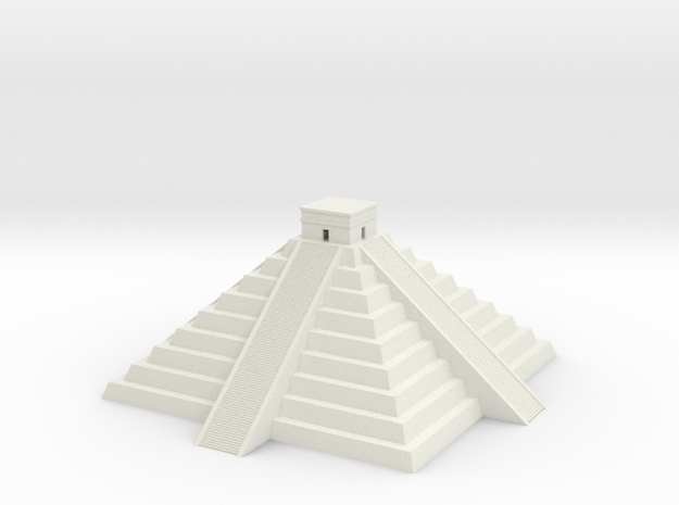 Mayan Pyramid temple in White Natural Versatile Plastic