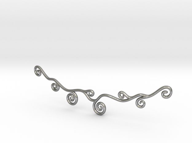 Curly Necklace in Natural Silver