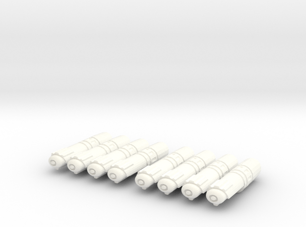 Nacelles Pack of 8 in White Processed Versatile Plastic