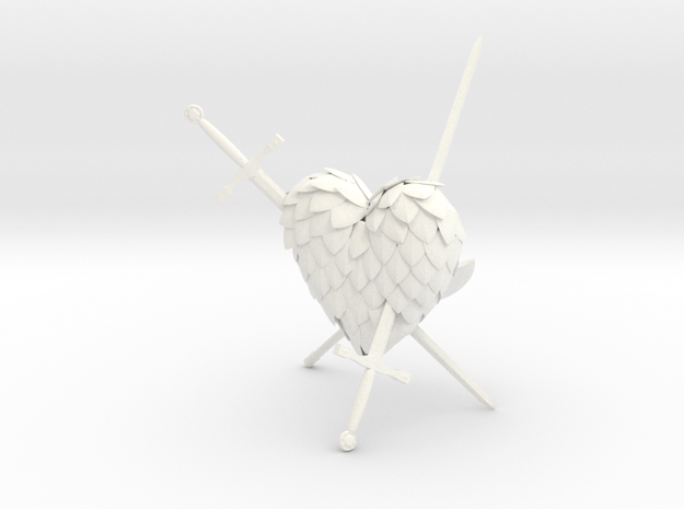 Defeated Heart in White Processed Versatile Plastic