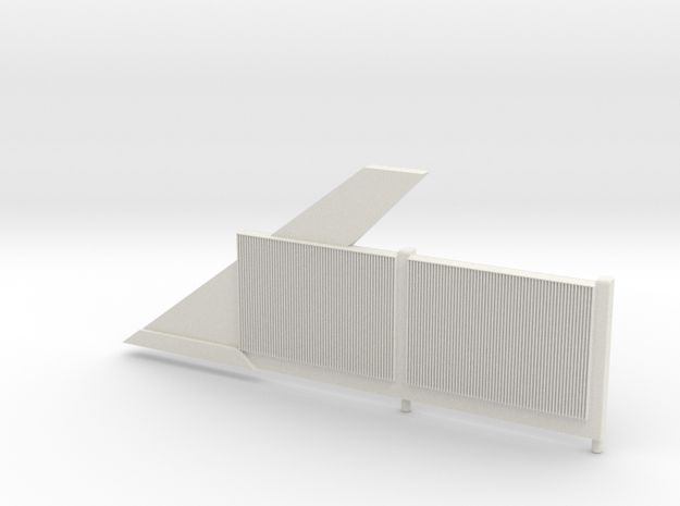Beton-Schallschutzwand Mit Anfangselement Links-V3 in White Natural Versatile Plastic