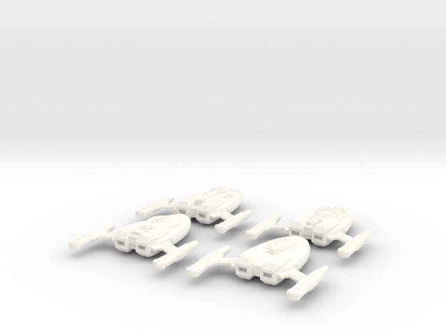 Captains Yacht 4-Pack (variations) in White Processed Versatile Plastic