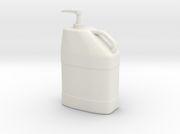1/10 Scale Hand Cleaner Pump Container in White Natural Versatile Plastic