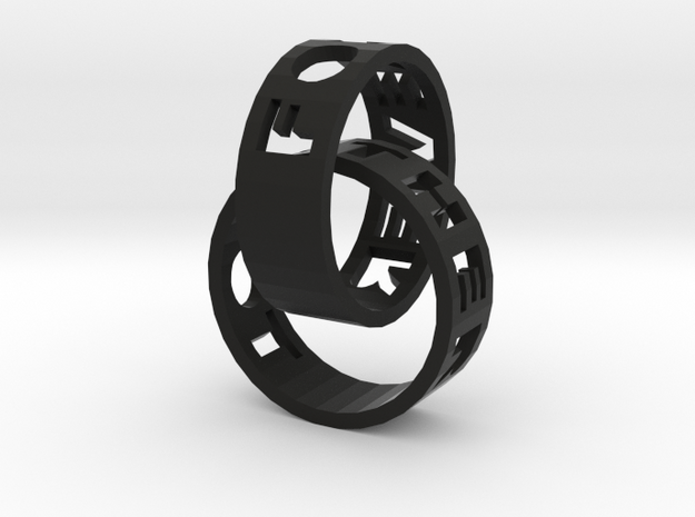 Connected Rings Forever Together in Black Natural Versatile Plastic