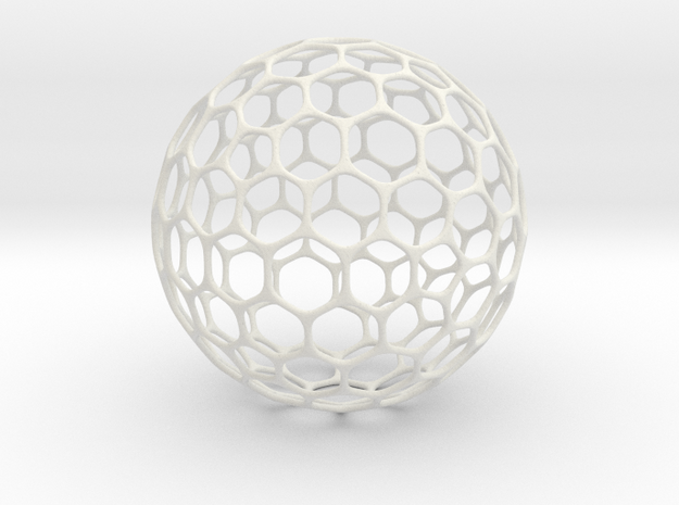 Geo-ball (5cm) in White Natural Versatile Plastic