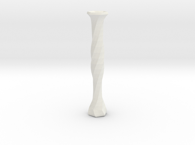 twisted flower tube vase in White Natural Versatile Plastic