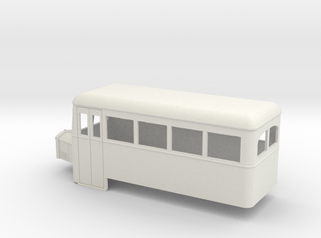 1:32/1:35 railbus 4w single end  in White Natural Versatile Plastic