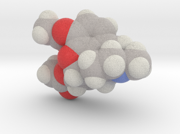 Heroin molecule (x40,000,000, 1A = 4mm) in Full Color Sandstone