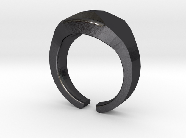 Heavy Ring model 1.1 (size 52: 16.5mm) in Polished and Bronzed Black Steel