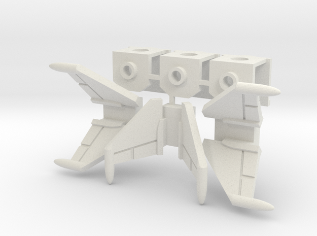 Cockpit Trio with Wings (v3) in White Natural Versatile Plastic