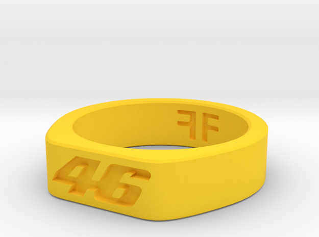 Valentino Rossi - 46 - MotoGP indented ring (20mm) in Yellow Processed Versatile Plastic