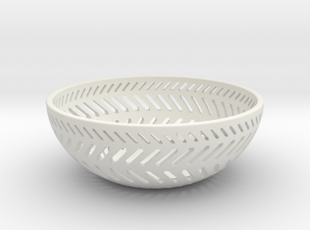Backslash Bowl in White Natural Versatile Plastic