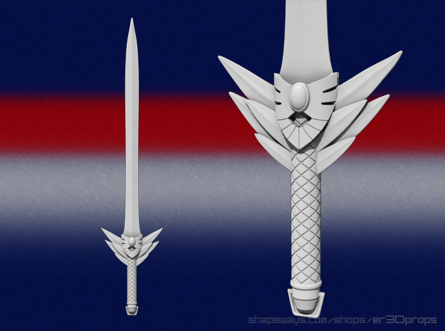 Feather Edge Sword in Smooth Fine Detail Plastic