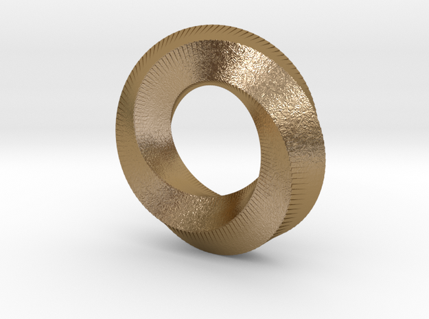 Mini (5,3) Mobius Loop in Polished Gold Steel