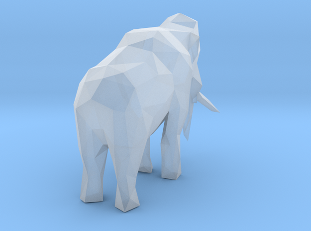 Low-poly Woolly Mammoth in Smooth Fine Detail Plastic