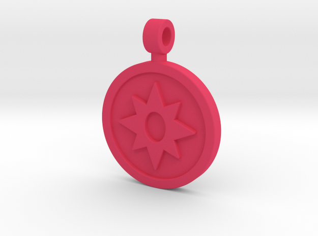 Star Saphire Pendant in Pink Processed Versatile Plastic