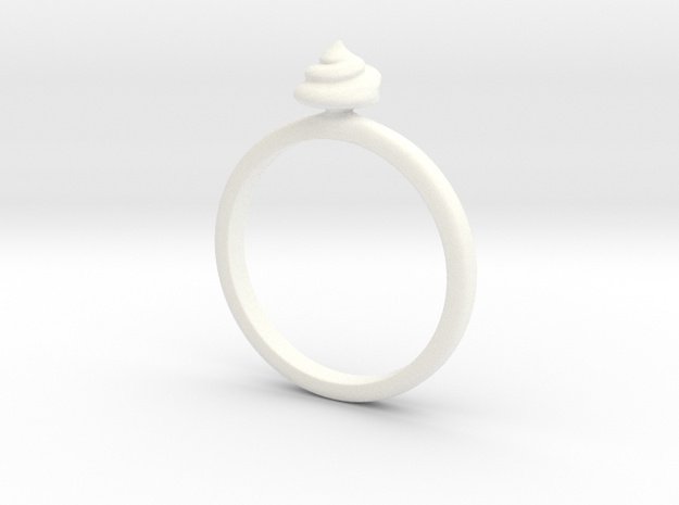 Ring Shit Size US 6 (16.5mm) in White Processed Versatile Plastic
