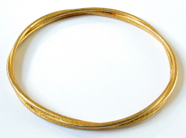 Three loops bangle in Polished Gold Steel