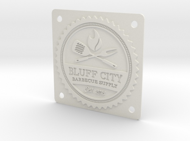 Bluff City Badge in White Natural Versatile Plastic