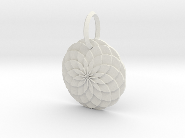  Sacred geometry Pendant  in White Natural Versatile Plastic