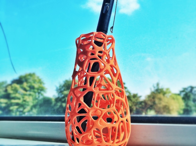 Voronoi Pen Holder in Orange Processed Versatile Plastic