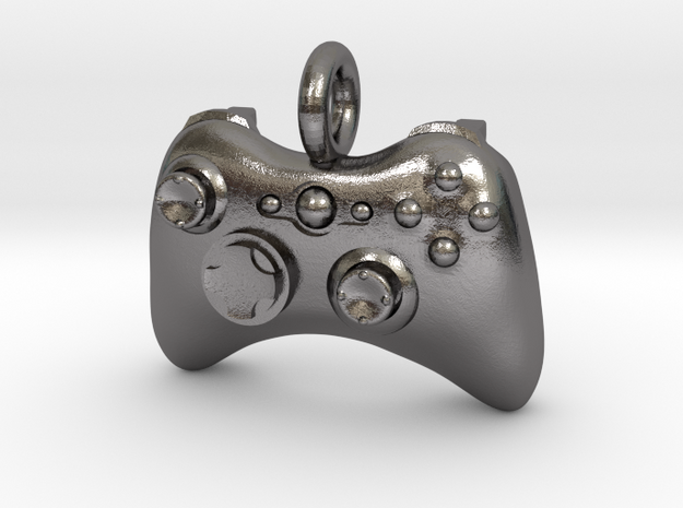 XBox 360 Controller Pendant in Polished Nickel Steel