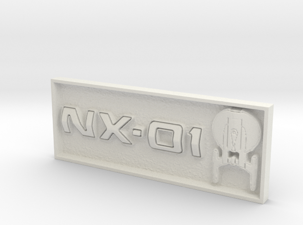 NX-01 2" x .75" Badge. in White Natural Versatile Plastic