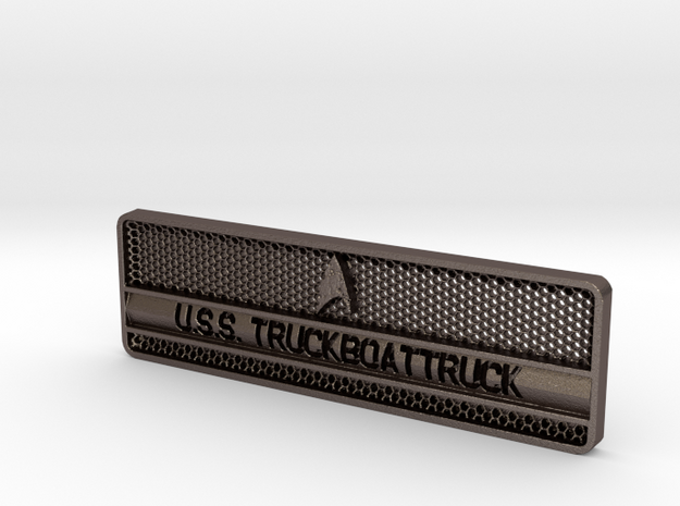 TruckBoatTruck Badge in Polished Bronzed Silver Steel