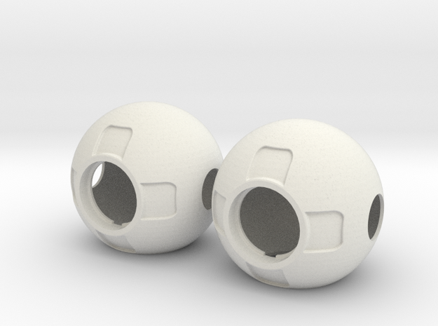 Thruster Ball Insertable Pair Disassembled in White Natural Versatile Plastic