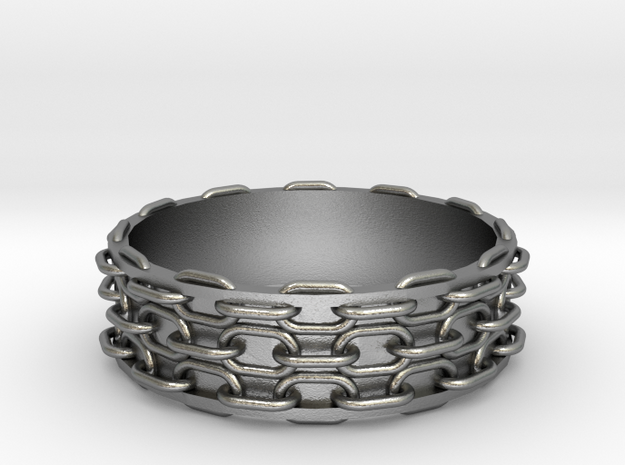 Chain Bangle in Natural Silver