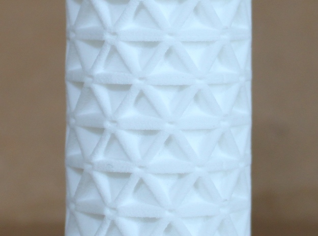 3mm isogrid cylinder in White Natural Versatile Plastic