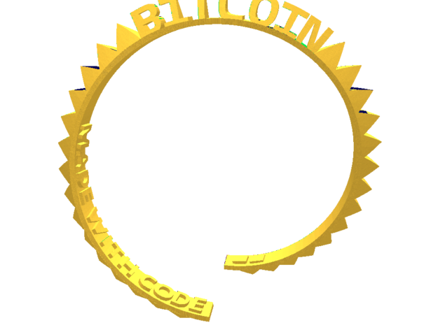 Bitcoin Bracelet in Yellow Processed Versatile Plastic