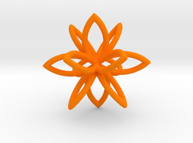 3D Flower in Orange Processed Versatile Plastic