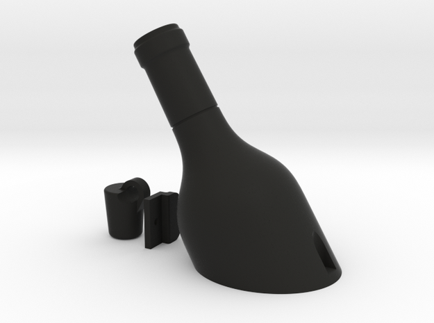 Wine Bottle shaped hook in Black Natural Versatile Plastic