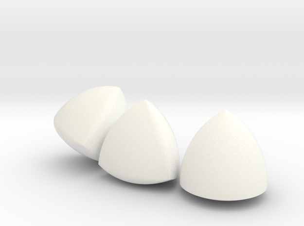 [Small] 3 Different Solids Of Constant Width in White Processed Versatile Plastic