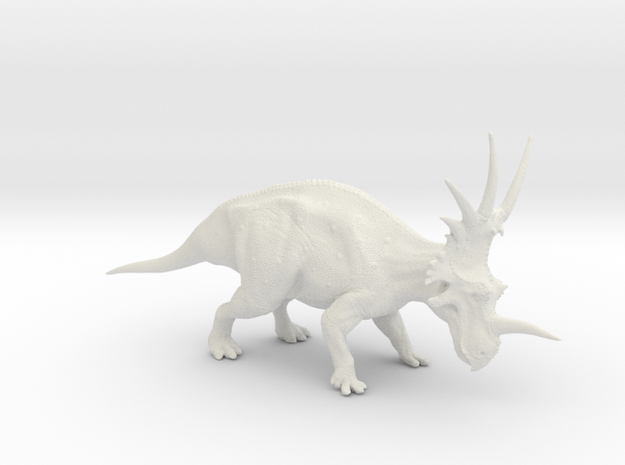 Styracosaurus 1:40 scale model in White Natural Versatile Plastic