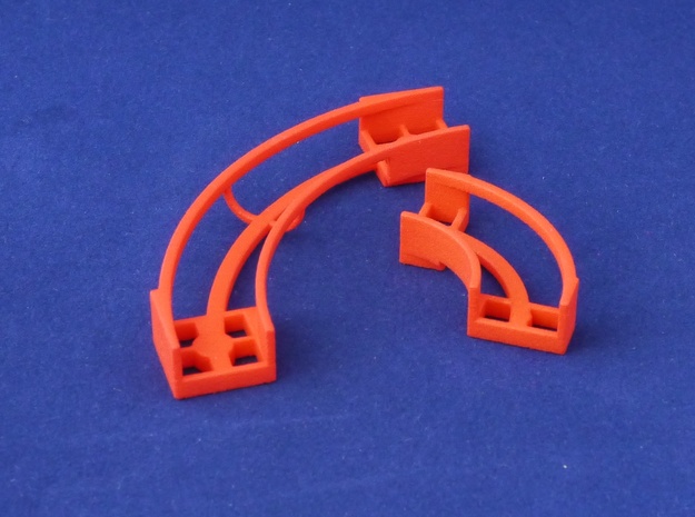Marble Run Bricks: Curved Track Set in Red Processed Versatile Plastic