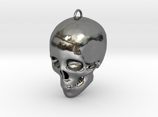 Skullhollow Pendant in Fine Detail Polished Silver