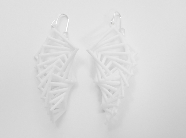Arithmetic Earrings (Rhombus) in White Natural Versatile Plastic