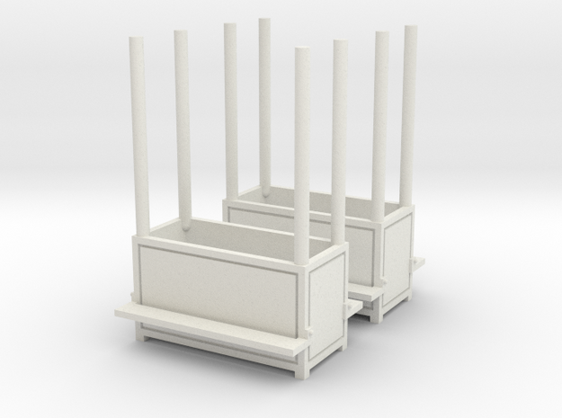 2 Carnival benches (planter) - 1:87 (H0 scale) in White Natural Versatile Plastic