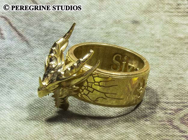 Ring - Deathring the Destroyer (Size 13) in Polished Brass