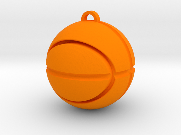 Basketball Pendant in Orange Processed Versatile Plastic